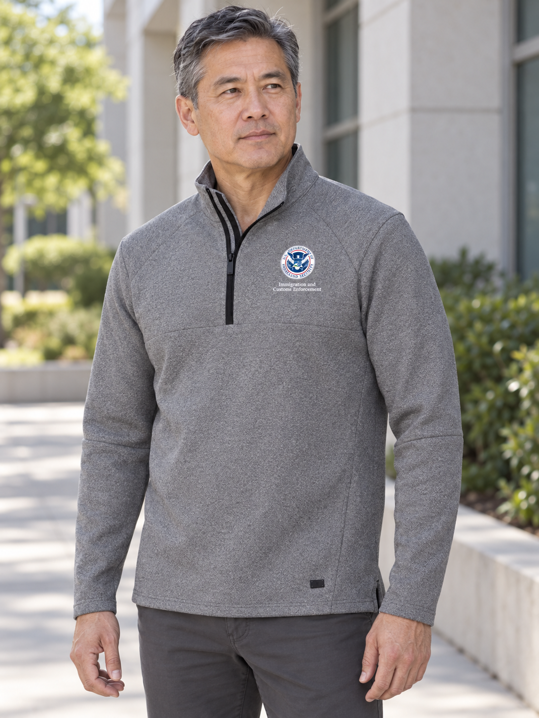 ICE Men's Transition Quarter Zip — Light Gray lifestyle product photograph