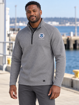 USCG Men's Transition Quarter Zip — Light Gray lifestyle product photograph