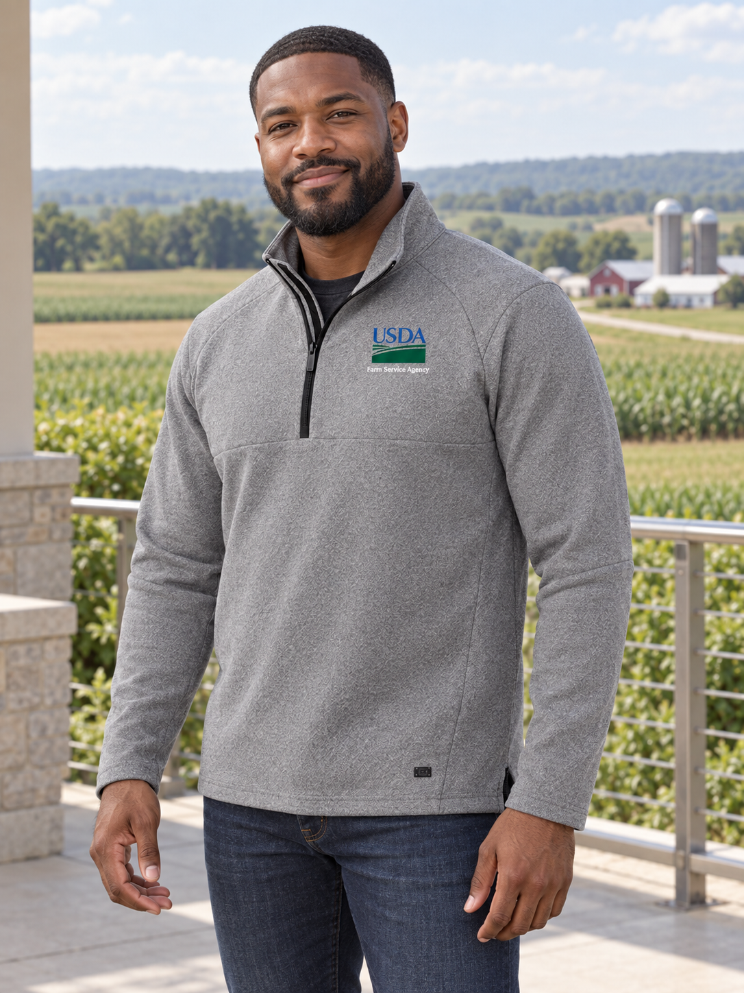 FSA Men's Transition Quarter Zip — Light Gray lifestyle product photograph