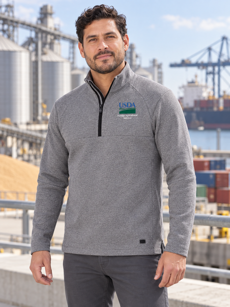 FAS Men's Transition Quarter Zip — Light Gray lifestyle product photograph