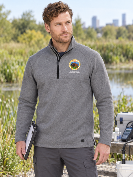 EPA Men's Transition Quarter Zip — Light Gray lifestyle product photograph