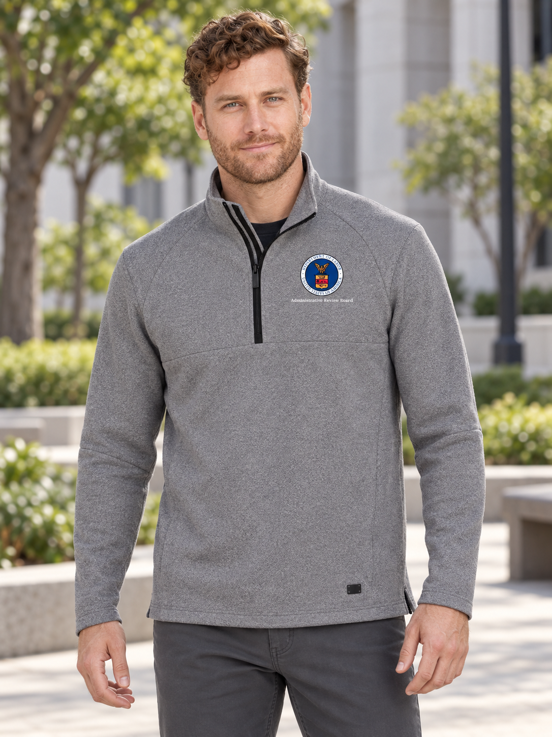 ARB Men's Transition Quarter Zip — Light Gray lifestyle product photograph