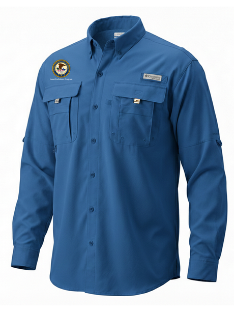 Asset Forfeiture Program (AFP) Men's Columbia Bahama™ II Button Up Long-Sleeve  Royal Blue government employee uniform shirt