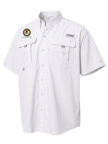 Asset Forfeiture Program (AFP) Men's Columbia Bahama™ II Button Up Short Sleeve  White government employee uniform shirt