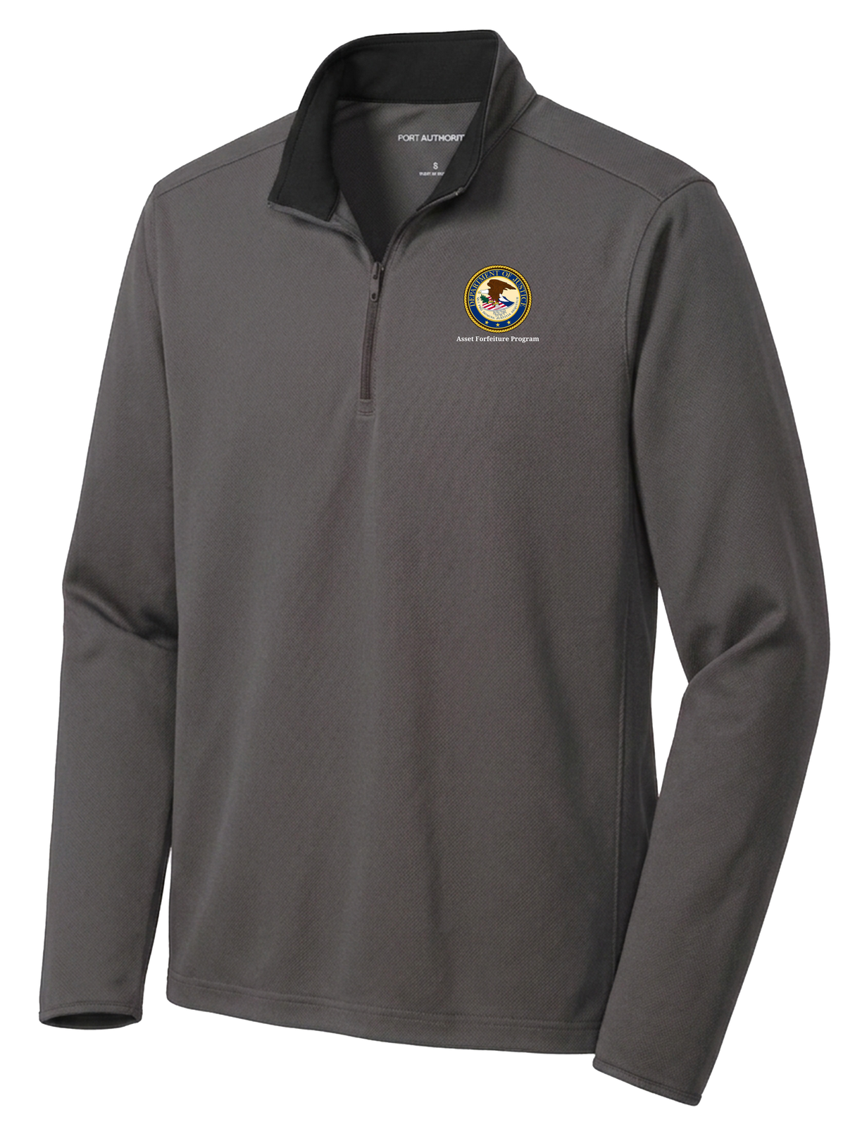 Asset Forfeiture Program (AFP) Men's Dri Fit 1/4 Zip  Slate Gray government employee uniform shirt