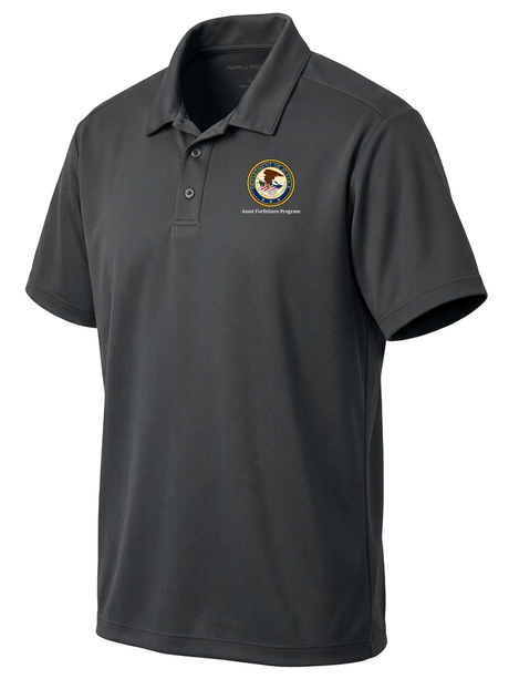 Asset Forfeiture Program (AFP) Men's Dri Fit Polo  Slate Gray government employee uniform shirt