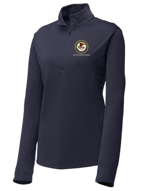 Asset Forfeiture Program (AFP) Women's Lightweight Dri Fit 1/4 Zip  Navy Blue government employee uniform shirt