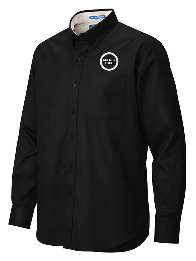 Federal Agency Logo
 Men's Button Up  Black government employee uniform shirt