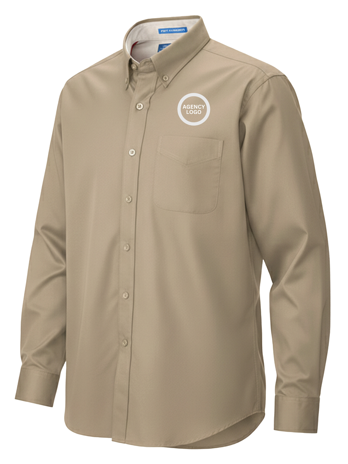 Federal Agency Logo
 Men's Button Up  Khaki  government employee uniform shirt