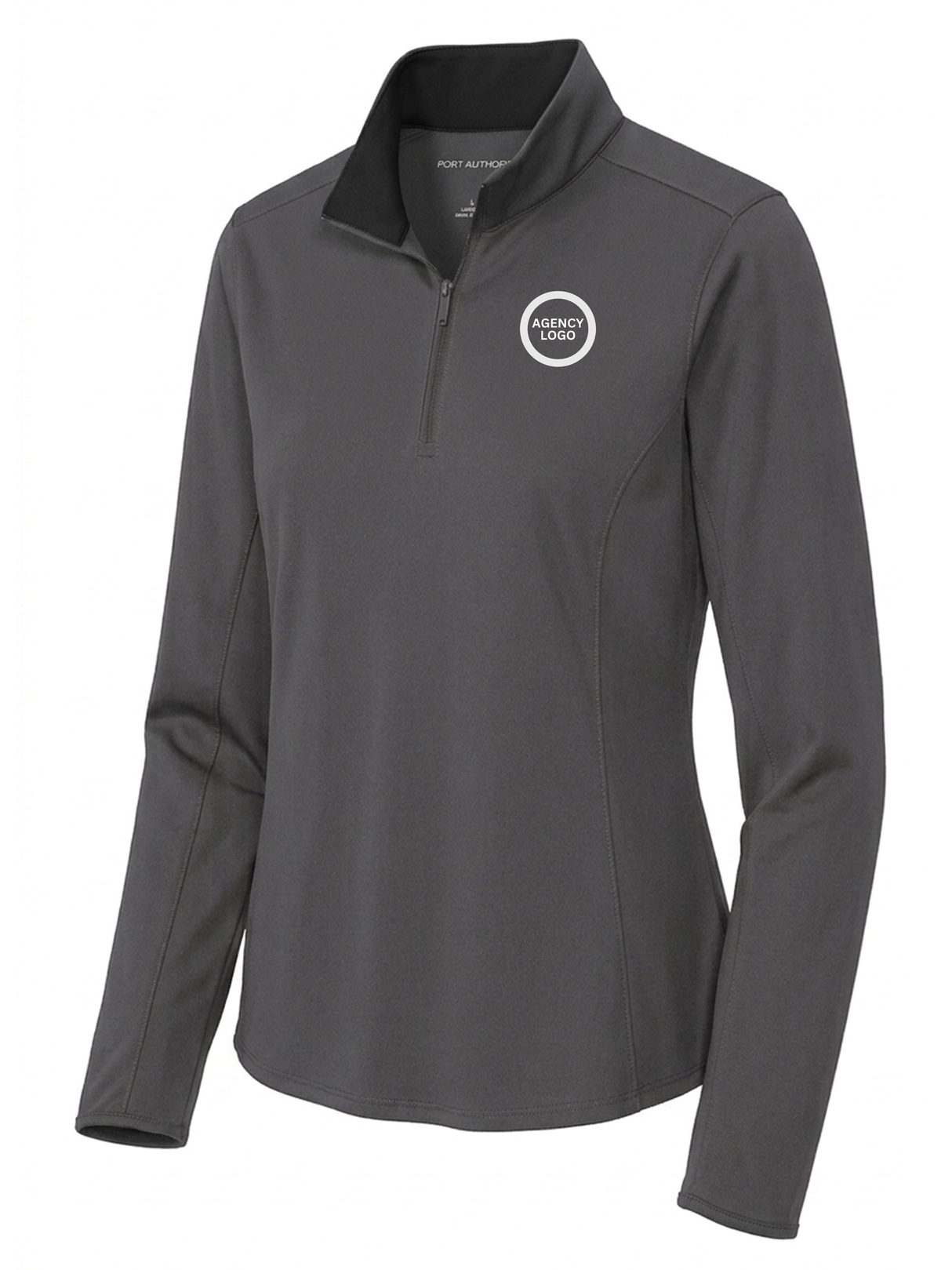 Agency Logo Women's Dri Fit 1/4 Zip  Slate Gray government employee uniform shirt