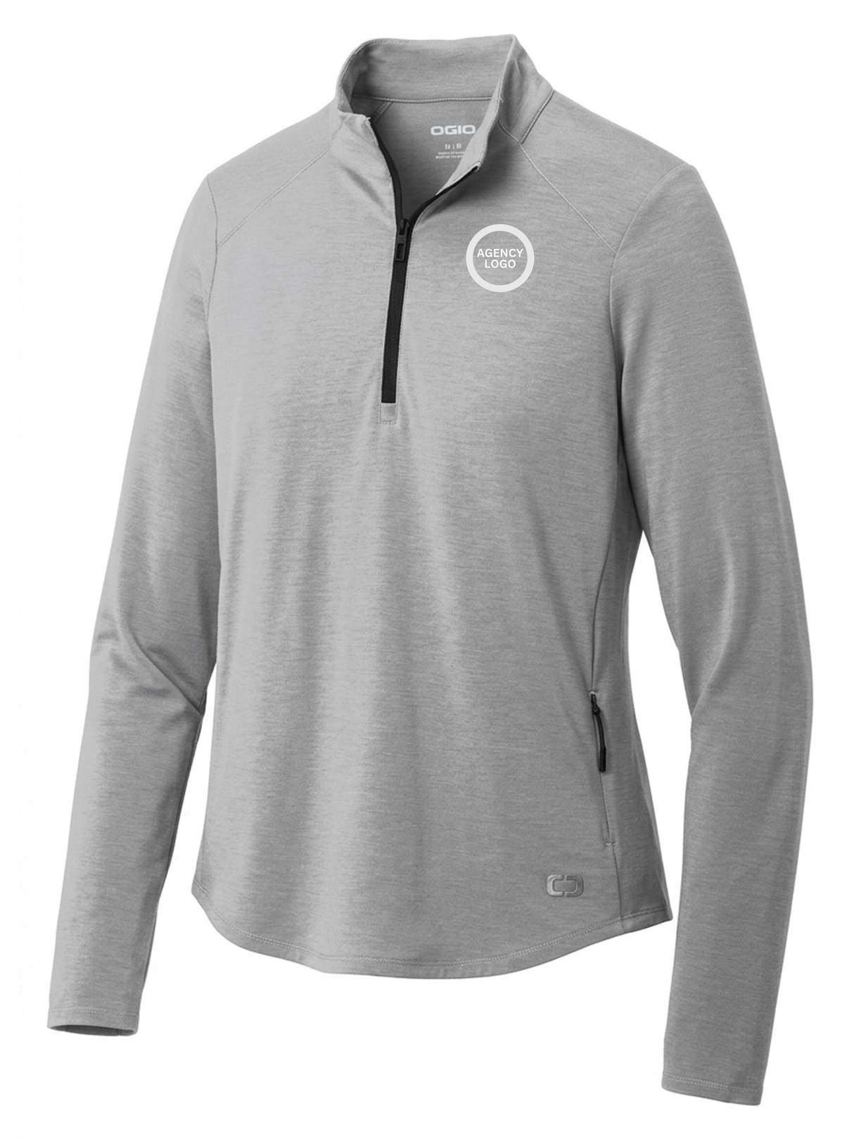 Agency Logo Women's Motion 1/4 Zip  Light Gray government employee uniform shirt