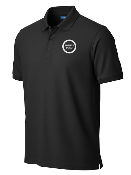 Agency Logo Men's Short Sleeve Polo  Black government employee uniform shirt