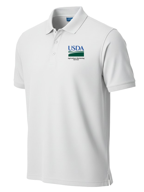Agriculture Marketing Service (AMS) Men's Polo  White government employee uniform shirt