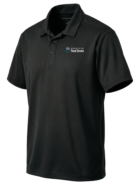The Bureau of the Fiscal Service (BFS) Men's Dri Fit Polo  Black government employee uniform shirt