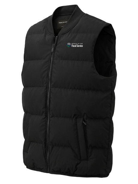 The Bureau of the Fiscal Service (BFS) Men's Puffer Vest  Black government employee uniform shirt