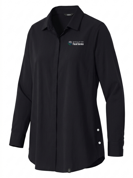 The Bureau of the Fiscal Service (BFS) Women's Commuter Shirt  Black government employee uniform shirt