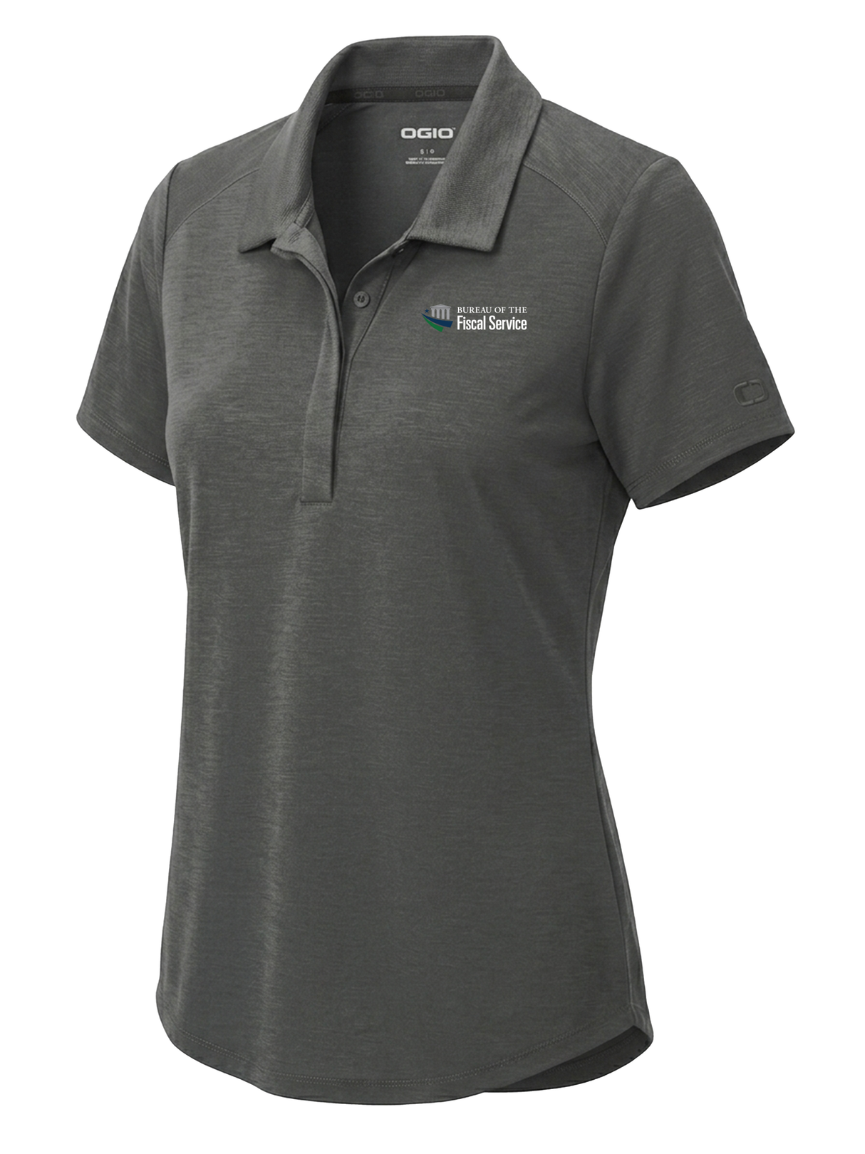 The Bureau of the Fiscal Service (BFS) Women's Polo Slate Gray government employee uniform shirt