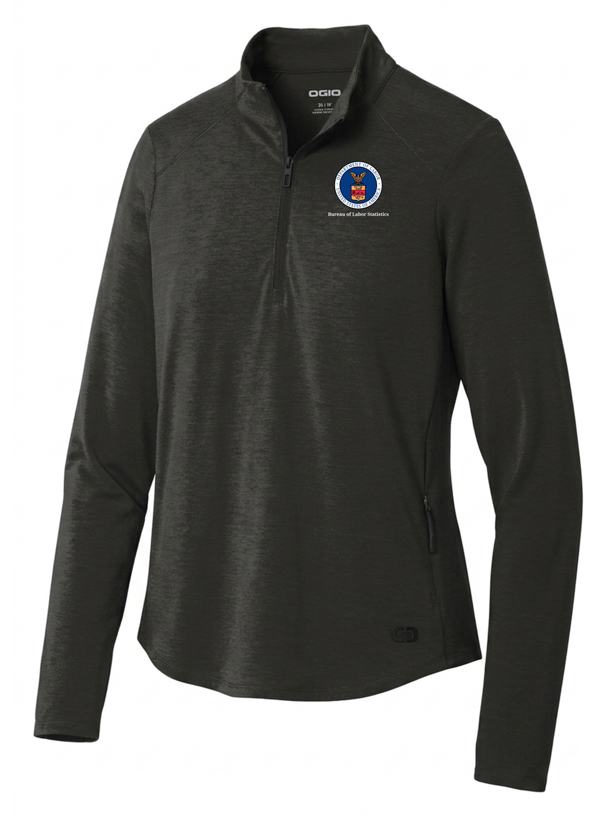 Bureau of Labor Statistics (BLS) Women's Motion 1/4 Zip  Black government employee uniform shirt