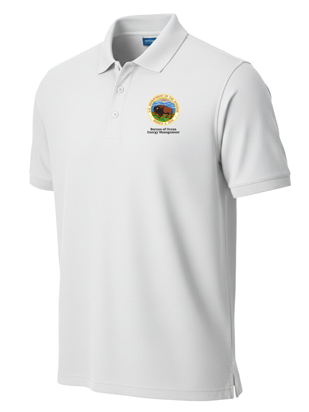 Bureau of Ocean Energy Management (BOEM) Men's Polo  White government employee uniform shirt