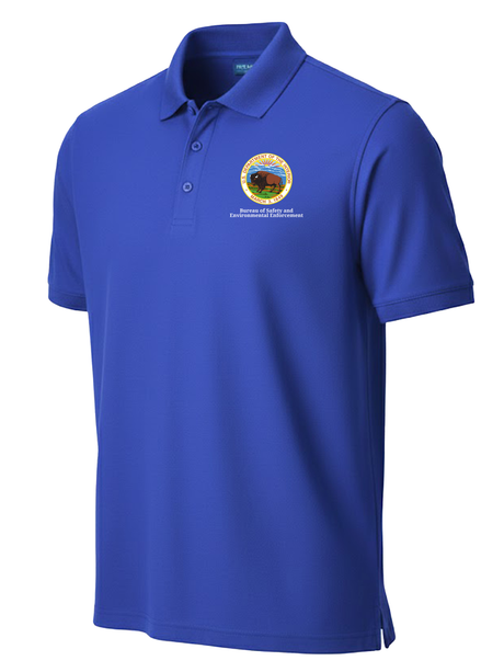 Bureau of Safety and Environmental Enforcement (BSEE) Men's Polo  Royal Blue government employee uniform shirt