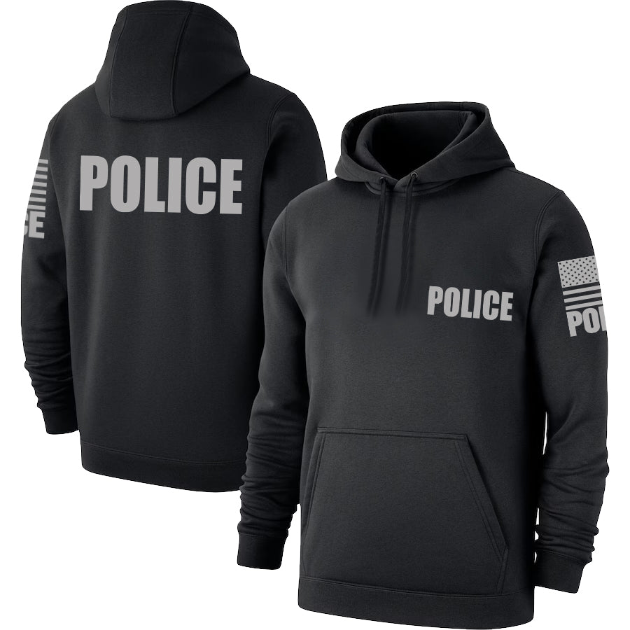 Black Police Hoodie - Police Hoodie (Grey)