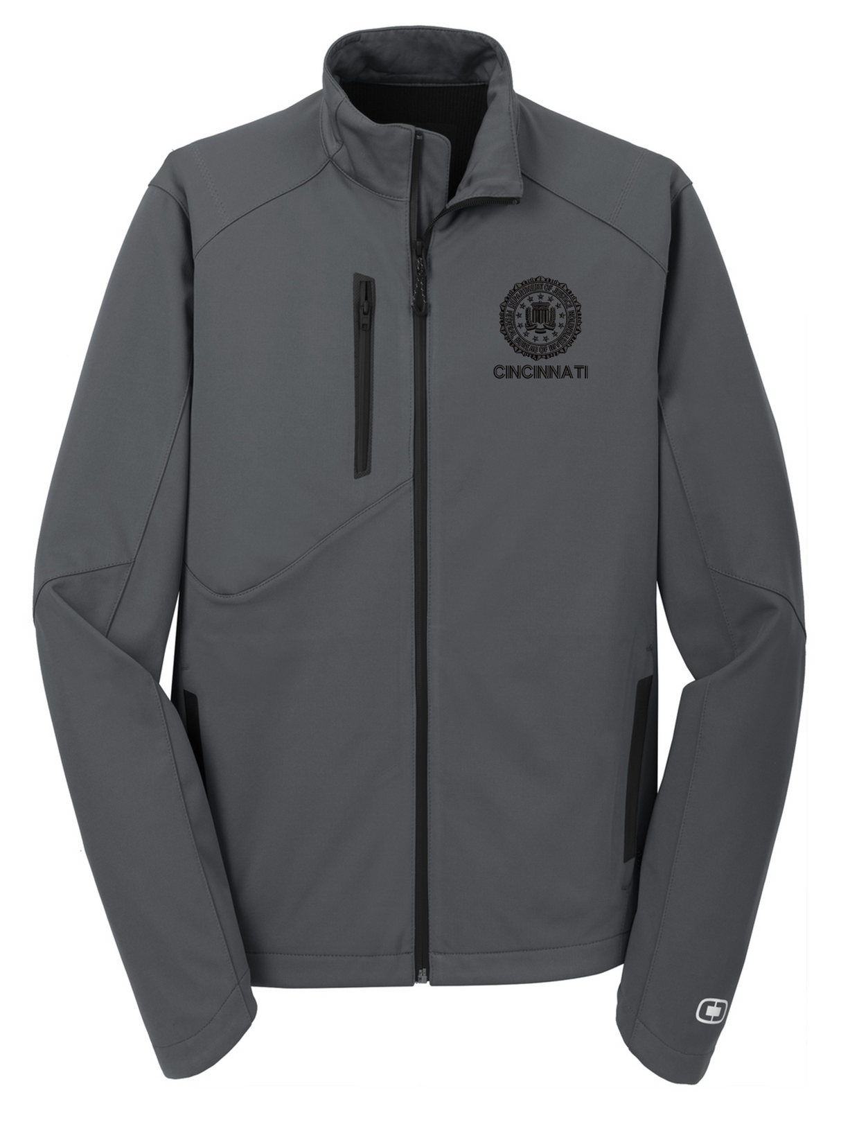FBI Cincinnati Men's Crux Soft Shell Slate Gray government employee uniform shirt