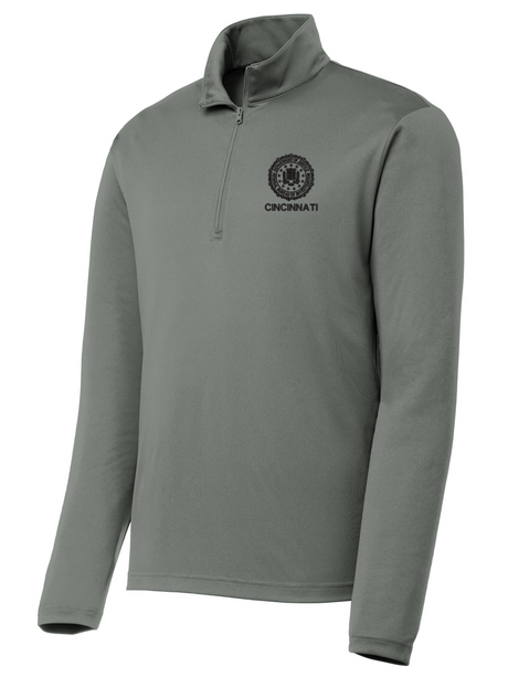 FBI Cincinnati Men's Lightweight Dri Fit 1/4 Zip Slate Gray government employee uniform shirt