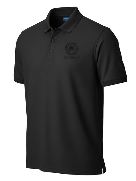 FBI Cincinnati Polo Shirt - Men's Short Sleeve Black government employee uniform shirt