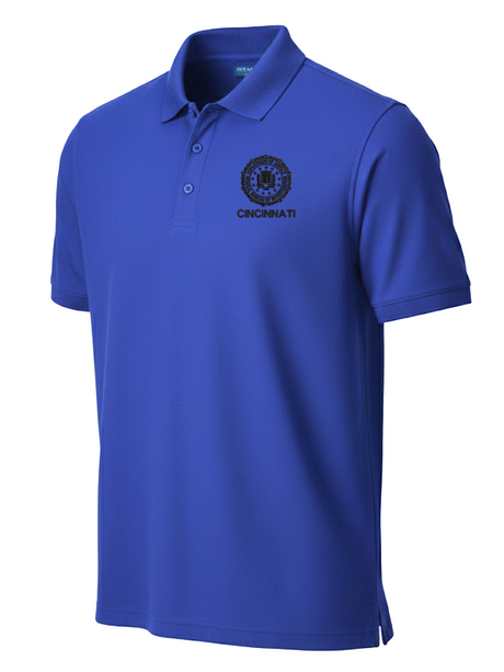 FBI Cincinnati Polo Shirt - Men's Short Sleeve Royal Blue government employee uniform shirt