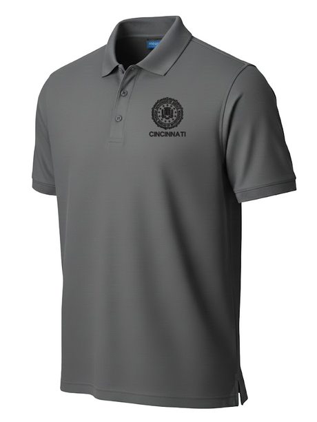 FBI Cincinnati Polo Shirt - Men's Short Sleeve Slate Gray government employee uniform shirt