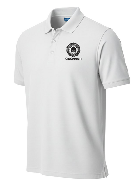 FBI Cincinnati Polo Shirt - Men's Short Sleeve White government employee uniform shirt