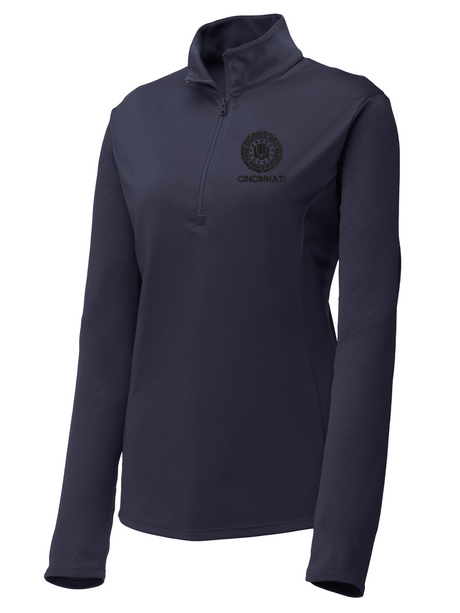 FBI Cincinnati Women's Lightweight Dri Fit 1/4 Zip Navy Blue government employee uniform shirt