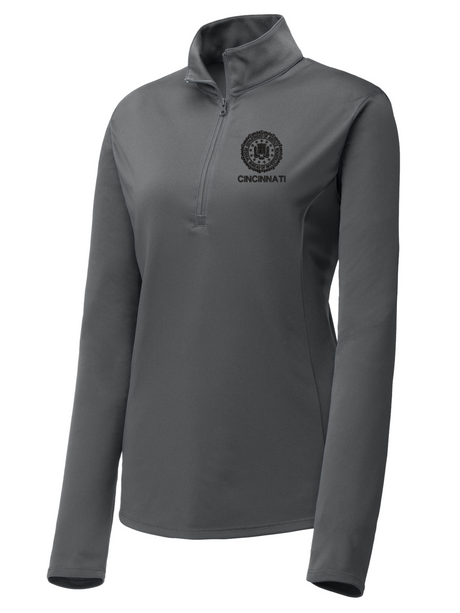 FBI Cincinnati Women's Lightweight Dri Fit 1/4 Zip Slate Gray government employee uniform shirt