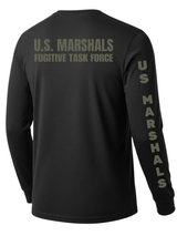 Black US Marshals Service USMS Fugitive Task Force Men's Shirt - Long Sleeve (Green)
