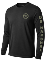 Black US Marshals Service USMS Men's Shirt - Long Sleeve (Green)