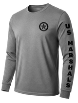 Gray US Marshals Service USMS Fugitive Task Force Men's Shirt - Long Sleeve (Black)