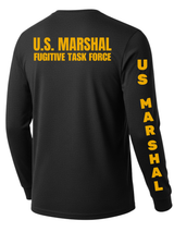 Black US Marshals Service USMS Men's Shirt - Long Sleeve (Golden Yellow)