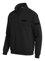 Black Police Men's Fleece Job Shirt (Black) - Front Police Sheriff Uniform