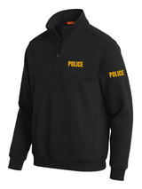 Black Police Men's Fleece Job Shirt (Golden Yellow) - Front Police Sheriff Uniform