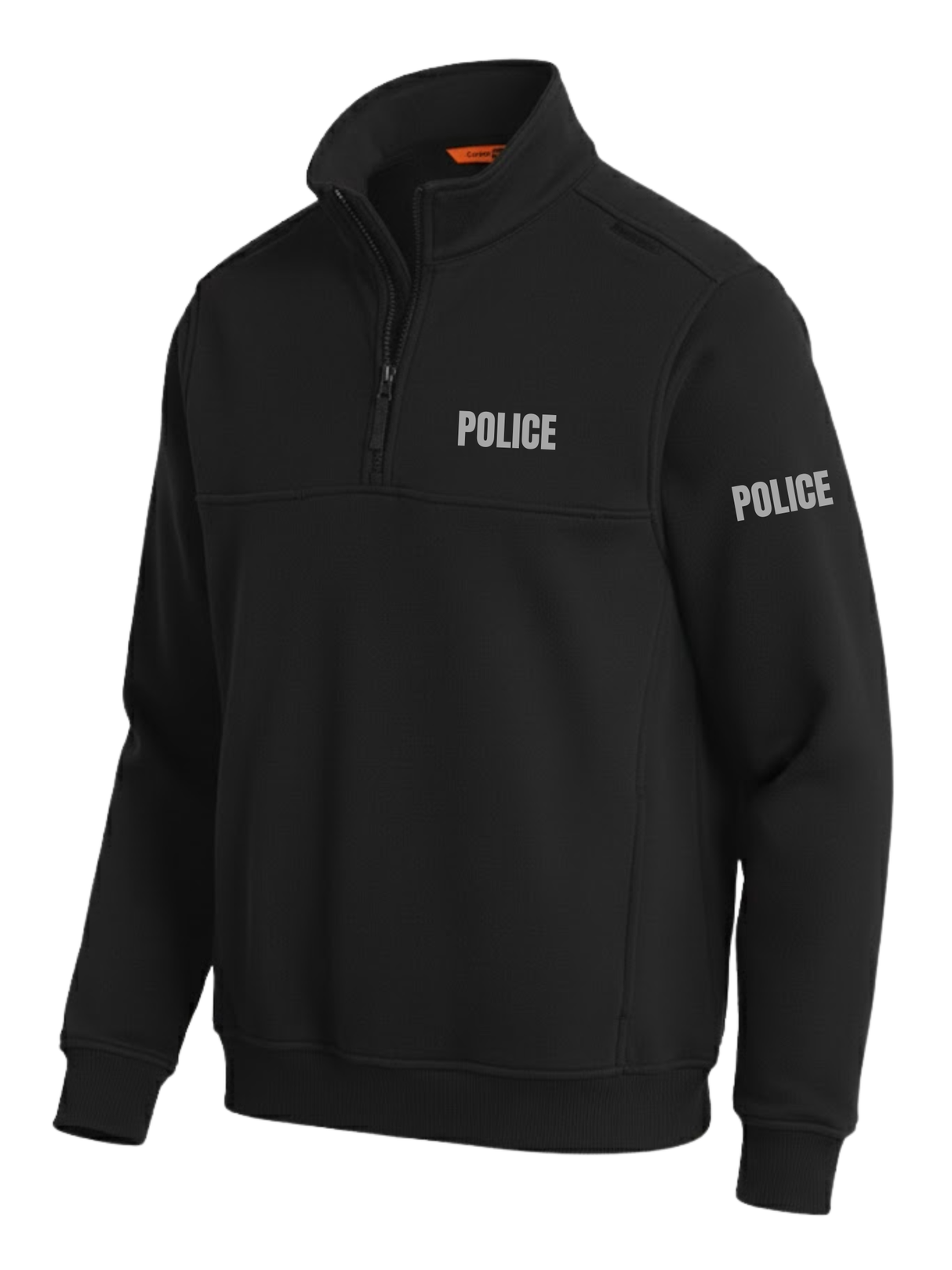 Black Police Men's Fleece Job Shirt (Gray) - Front Police Sheriff Uniform