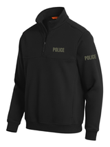 Black Police Men's Fleece Job Shirt (Green) - Front Police Sheriff Uniform