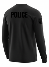 Black Police Men's Shirt - Long Sleeve (Black)