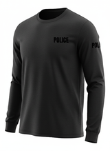 Black Police Men's Shirt - Long Sleeve (Black)