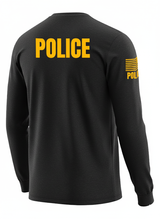 Black Police Men's Shirt - Long Sleeve (Golden Yellow)