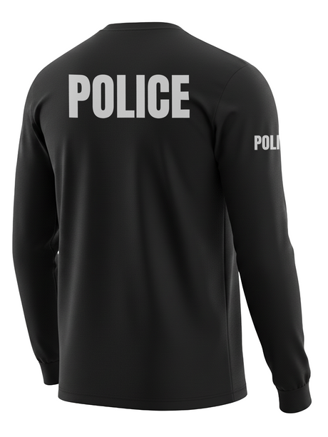 Black Police Men's Shirt - Long Sleeve (Gray)