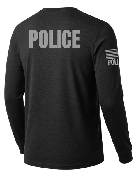 Black Police Men's Shirt - Long Sleeve (Gray)