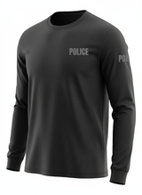 Black Police Men's Shirt - Long Sleeve (Gray)