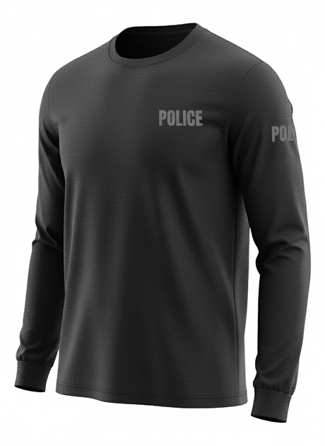 Black Police Men's Shirt - Long Sleeve (Gray)