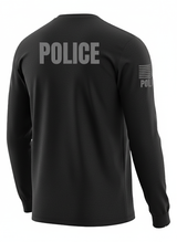 Black Police Men's Shirt - Long Sleeve (Gray)