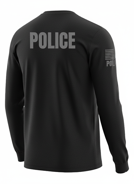 Black Police Men's Shirt - Long Sleeve (Gray)